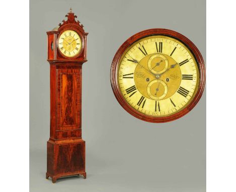 An early 19th century mahogany longcase clock, by George Innes of Glasgow, with circular dial and well figured mahogany case 