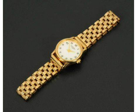 A ladies Rotary wristwatch, with 9 ct gold bracelet and case, with mother of pearl dial.  Gross weight 21.3 grams (see illust