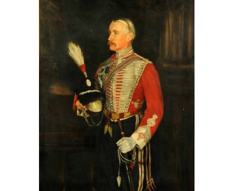 A late 19th century oil painting on canvas, portrait of a military officer.  50 ins x 40 ins, framed and on Reeves & Sons can