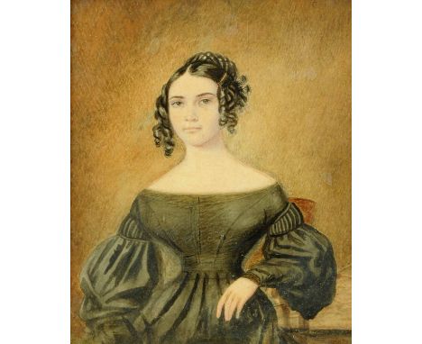 English School (early 19th century), watercolour, portrait of Anne Nightwith.  5.75 ins x 4.75 ins, framed. 