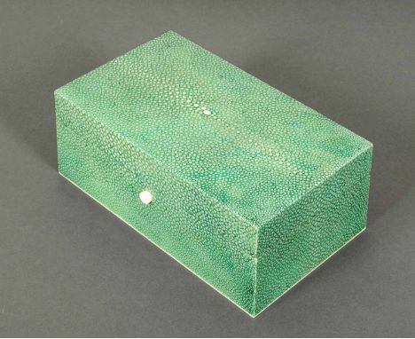 An Art Deco shagreen trinket box, with slightly domed lid.  Width 8 ins (see illustration). 