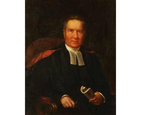 English School (19th century), oil on canvas, portrait of judge in robes.  92 cm x 73 cm, in good gilt frame (see illustratio