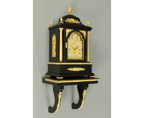A late 19th/early 20th century triple fusee bracket clock with bracket, by Howell & James Limited, London, chiming on eight b