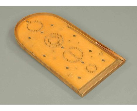 A Corinthian Bagatelle board, with original label verso.