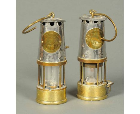 Two Eccles miners lamps, The Protector Lamp & Lighting Company.