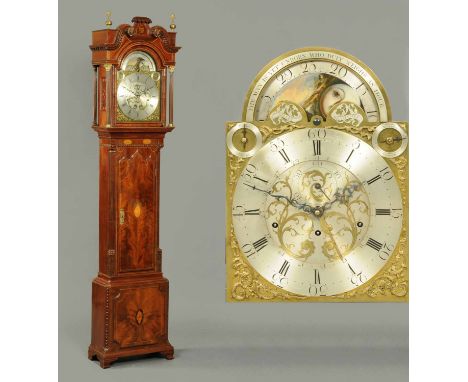 A George III mahogany longcase clock by Gillet of Manchester, with three-train movement chiming on eight bells with four tune