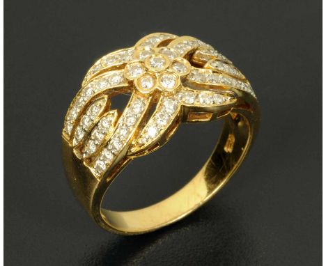 A diamond ring, the shank stamped "18 k", micro set, size N/O. 