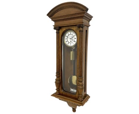 Leopold Hussain of Brunn am Gebirge (Austria) - late 19th century 8-day weight driven wall clock in the Viennese style, in a 