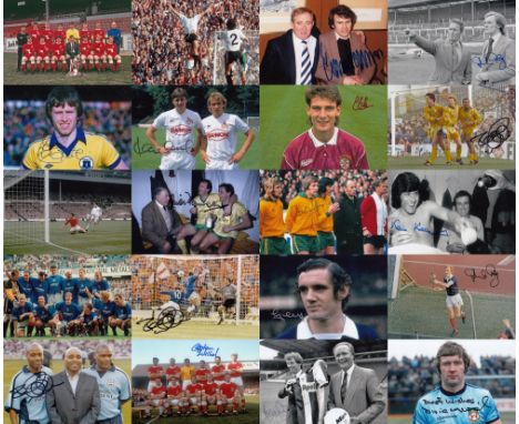 Autographed LOT of FOOTBALL 6 x 4 photos : A superb lot of photos depicting former players from the 1960s - 1980s, all signed