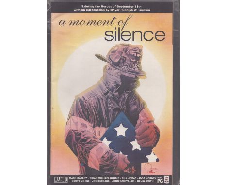 A Moment of Silence Marvel 9/11 November 11th 200 Twin Towers Tribute Comic book. Good condition. All autographs come with a 