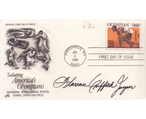 Athletics Florence Griffith Joyner signed Saluting Americas Olympians FDC PM Minneapolis JUL 6 1990 55401. Good condition. Al