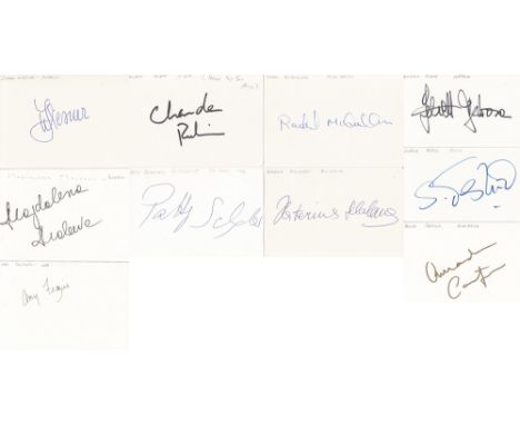 Autographed LOT of TENNIS Index Cards : Lot of 10 index cards, signed by former female tennis stars from the 1980s - 2000s ; 