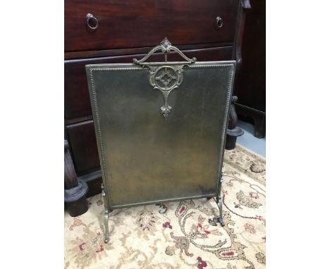Antique arts and crafts brass fire screen 