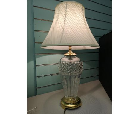 A Waterford crystal Belline table lamp, height to include shade, 67cm 