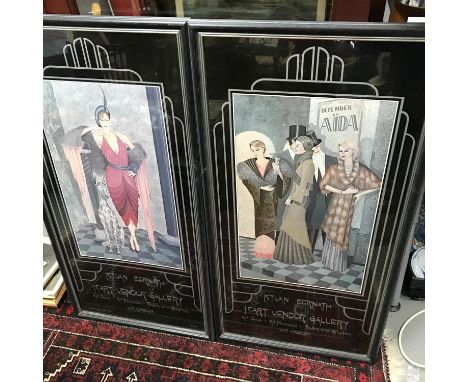 A Lot of two 1980's Istvan Bernath vintage posters of Art Deco/ Art Nouveau styles.