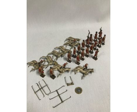 A Lot of Vintage Britains Lead soldiers and soldiers on horse back. 
