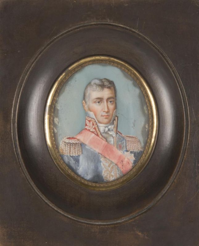 Miniature sur ivoire du général Louis Friant par Rellier. H. 7.1 x 5.9 ...