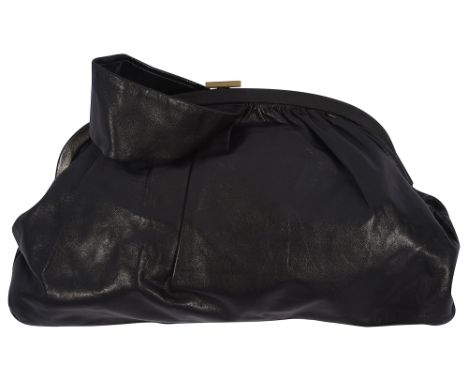 A Marni bag together with a Sonia Rykiel bagthe first soft black leather with gold tone clip closure and wrist strap, with as