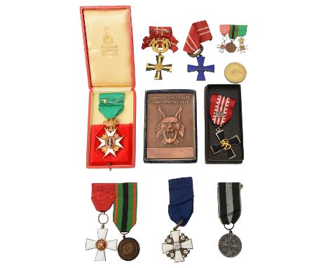 A Swedish gold and white enamel Order Of Vasa, I Class Grand Cross and other Finnish medalscomprising a three medal group for