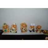 Five Pendelfin Rabbit Figures