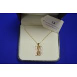 9ct Gold Chain and Pendant with DAD Design 2.6g