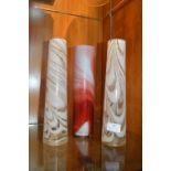 Three Retro Glass Vases