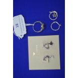 Sterling Silver Ring and Two Pairs of Earrings
