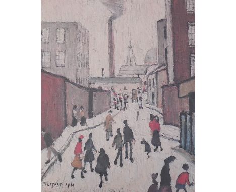 § § Laurence Stephen Lowry (1887-1976) 'Street Scene near a factory’offset lithographsigned in pencil, from the edition of 85