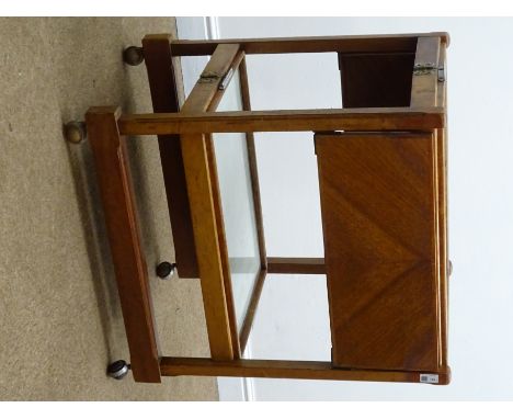 Art Deco tea trolley and a mahogany hi-fi cabinet