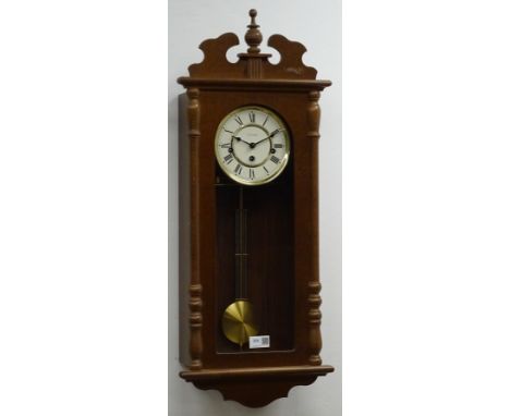 Vienna style modern wall clock by W Widdop, triple train movement striking the quarter hours on rods, H75cm Condition Report 