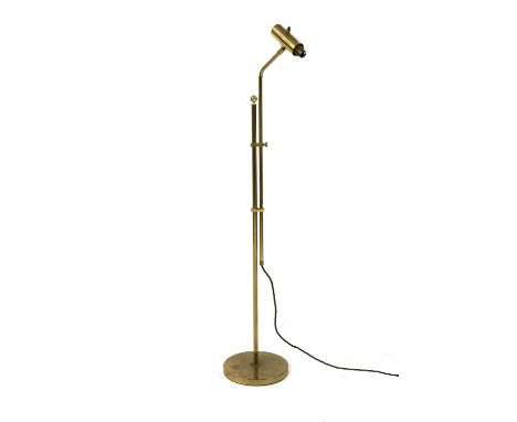 An adjustable brass standard lamp,modern, 119cm high