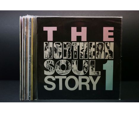 Vinyl - 12 later pressings Soul / Funk compilations, to include: The Northern Soul Story 1 (double LP, Soul Supply LPSD 107),