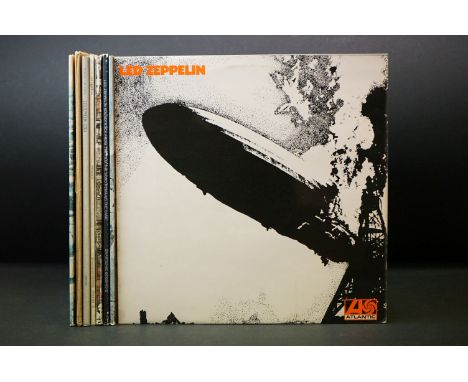 Vinyl - 8 Led Zeppelin LPs to include One (K 40031), Four Symbols (K 50008) both green and orange labels, Song Remains The Sa