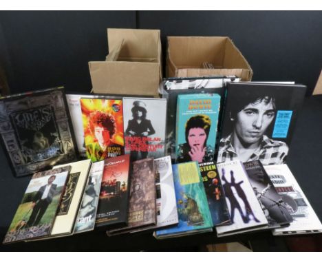 CDs / DVDs - Around 32 box sets to include Bruce Springsteen, David Bowie, T Rex, Bob Dylan, Roger Taylor etc (two boxes) 