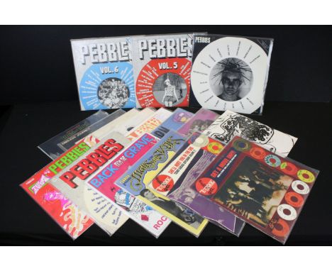 Vinyl - 17 US Garage Punk / Psych compilations to include Pebbles Vol. One (1979, BFD Records BFD-5016), Pebbles Vol. 5 (BFD 