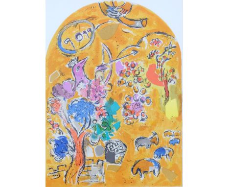 Marc Chagall/Sorlier, window design, lithograph, 1962, image 29cm x 21.5cm, framedGood condition 