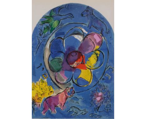 Marc Chagall/Sorlier, window design, lithograph, 1962, image 29cm x 21.5cm, framedGood condition 
