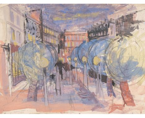 John Hambleton Holdcroft (1926 - 2014) NDD FSIAD FCSD, street scene in Germany 1947, watercolour/gouache, 50cm x 65cm, togeth