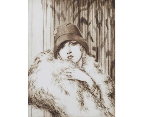 Frank Martin (1921 - 2005), portrait of Vilma Banky, etching, signed in pencil, no. 9/100, plate 37cm x 27cm, framedGood cond