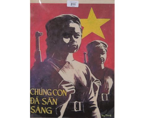 South East Asian propaganda poster print, 40cm x 30cm, unframedGood condition 