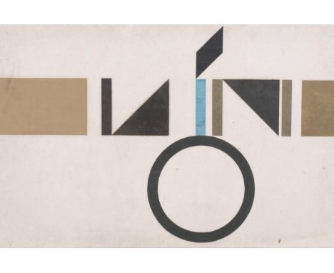 John Hambleton Holdcroft (1926 - 2014) NDD FSIAD FCSD, abstract geometric, mixed media oil/collage on canvas, circa 1960s, 51