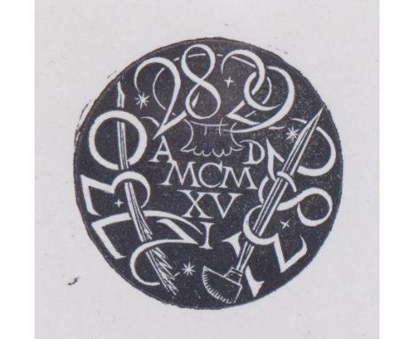 Eric Gill, Rondel, original woodblock print, 1916, by St Dominic's Press, 3.5cm diameter 