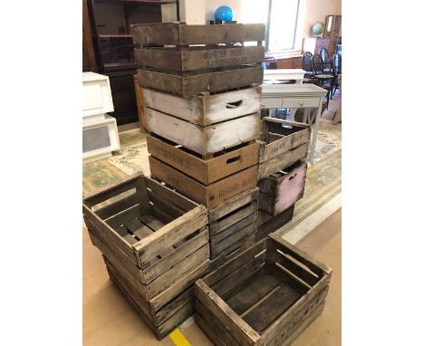Vintage Wooden  deep vegetable or apple crates  x10