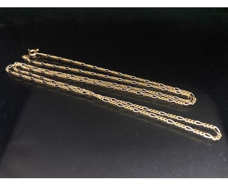 750 marked gold figaro chain approximately 28 inch length and 6.45g (bolt ring damaged)