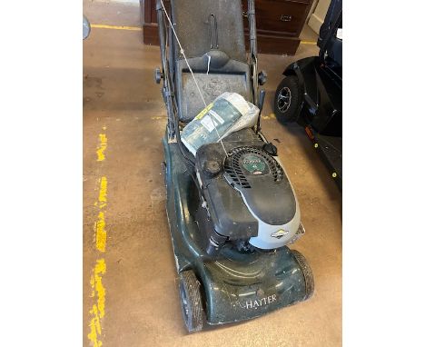 Petrol Lawn Mower: A Hayter Harrier 41 powered lawn mower with rear roller 