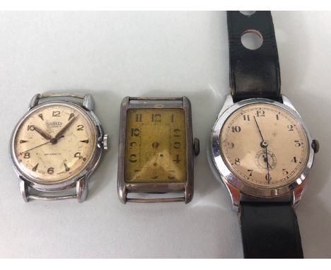 Vintage watches, Romer Gents wrist watch, winds and runs  un marked military style wrist watch winds and runs  and an AGR whi