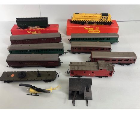 Vintage tri-ang Railway, Boxed 00 Gauge R155 Diesel Switcher, boxed R344 Track cleaning car, RP 42 Circuit Control Unit,  and