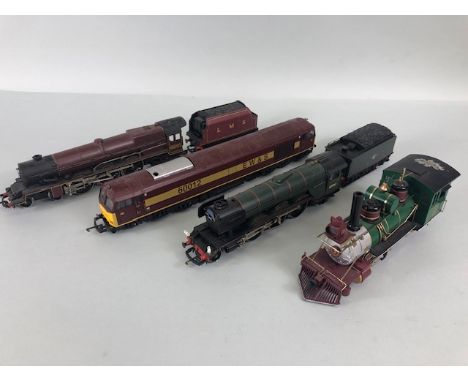 Hornby Railway 00 Pretty Polly engine and coal truck, Princess Elizabeth Engine and coal truck, Lima 60012 EW&S engine, and a