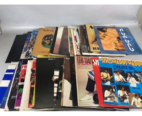 Vintage LP vinyl records, of Rock Pop and disco  by various artists to include, Sad Cafe, Diana Ross, randy Crawford, Elvis, 