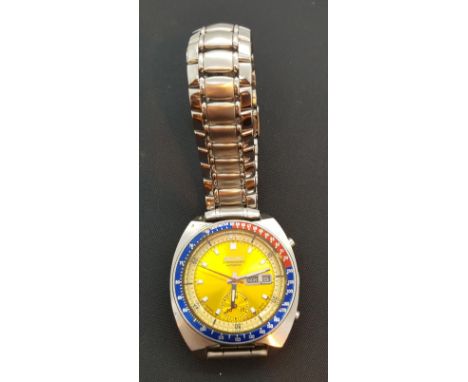 Seiko Pepsi automatic chronograph day date wristwatch  CONDITION REPORT: This item was working at the time of lotting up 